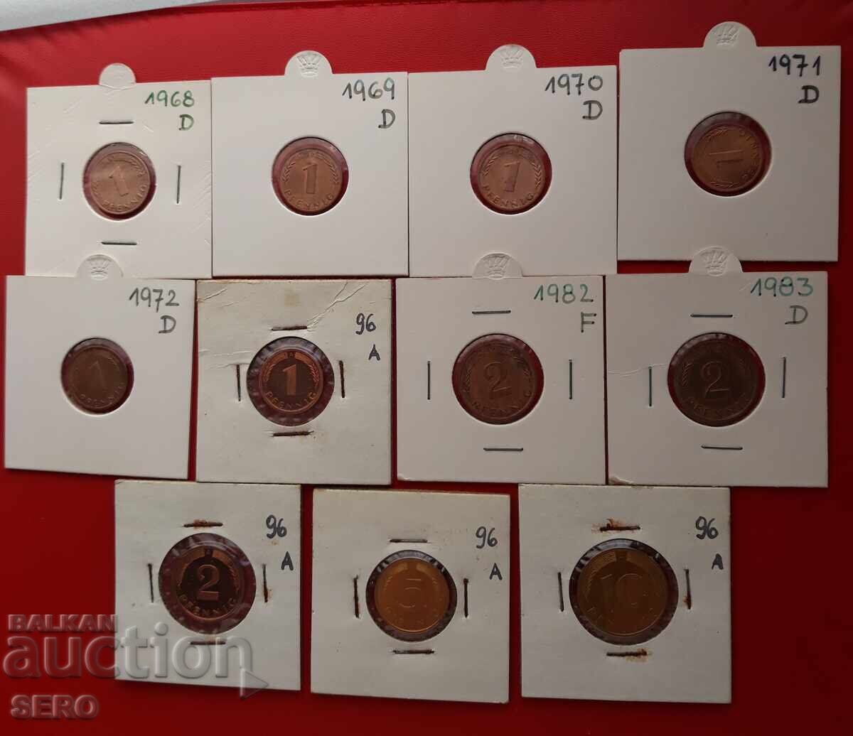 Γερμανία - παρτίδα 6x1, 5x2, 1x5 και 1x10 πένιγκ - διάφορα έτη