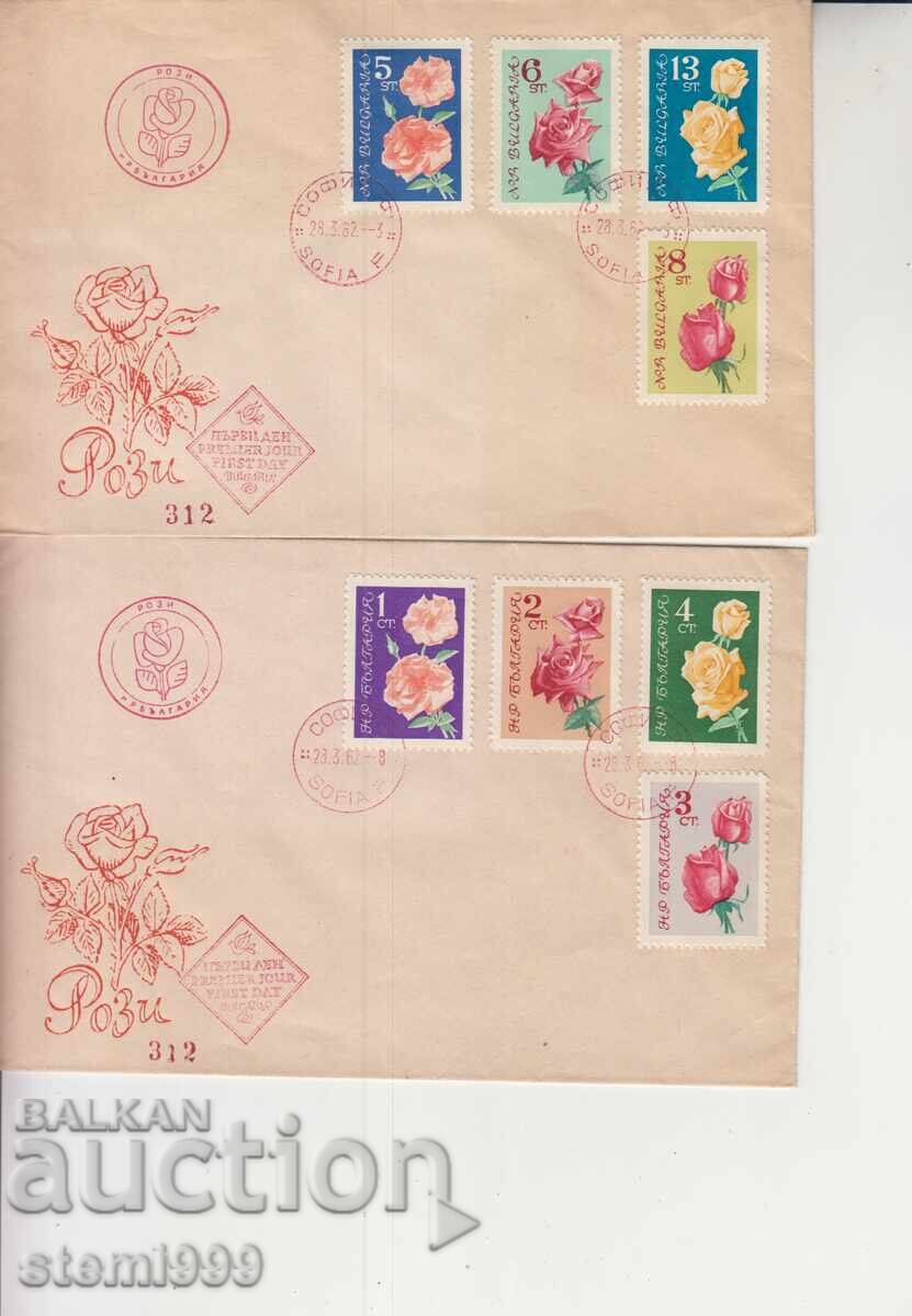First Day Cover ROSES Flowers Lot of 2 covers