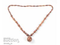 Vintage wooden bead necklace
