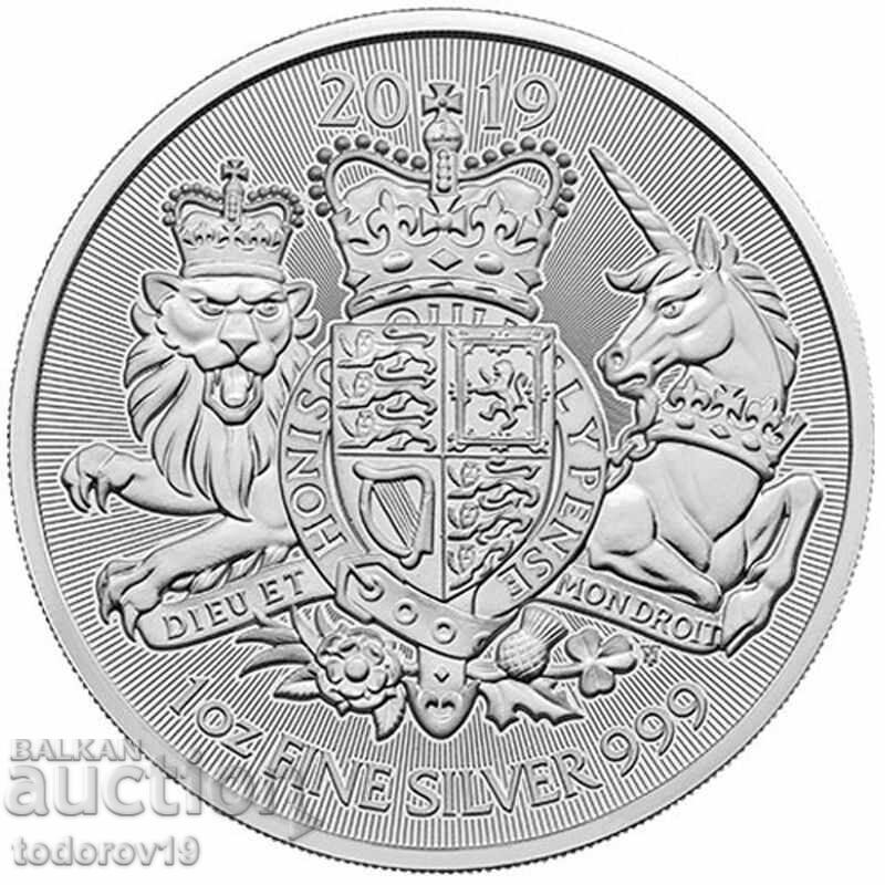 Argint 1 oz Stema Regală 2019 - Marea Britanie