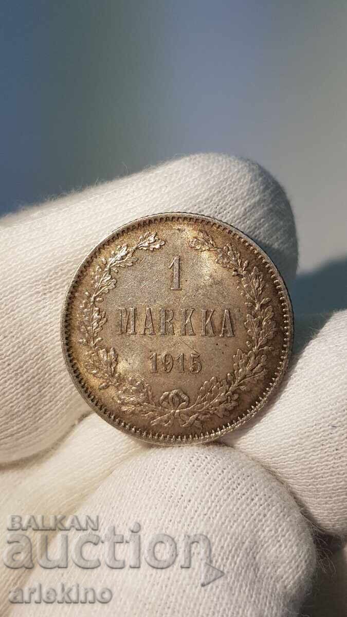 Υπέροχο ασημένιο νόμισμα 1 MARKKA 1915 Ρωσία - Φινλανδία με τιμή € 65.00 | 127.13 BGN