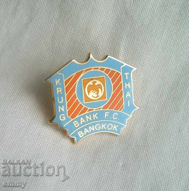 Football pin - Krung Thai Bank FC Bangkok, Thailand. Enamel