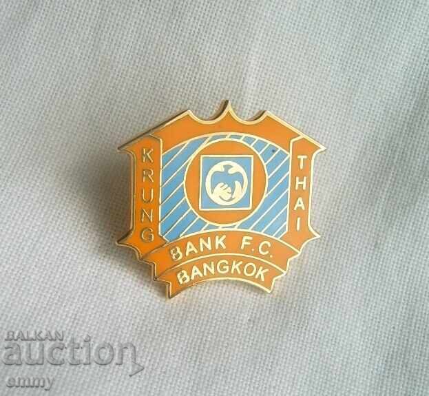 Football pin - Krung Thai Bank FC Bangkok, Thailand. Enamel