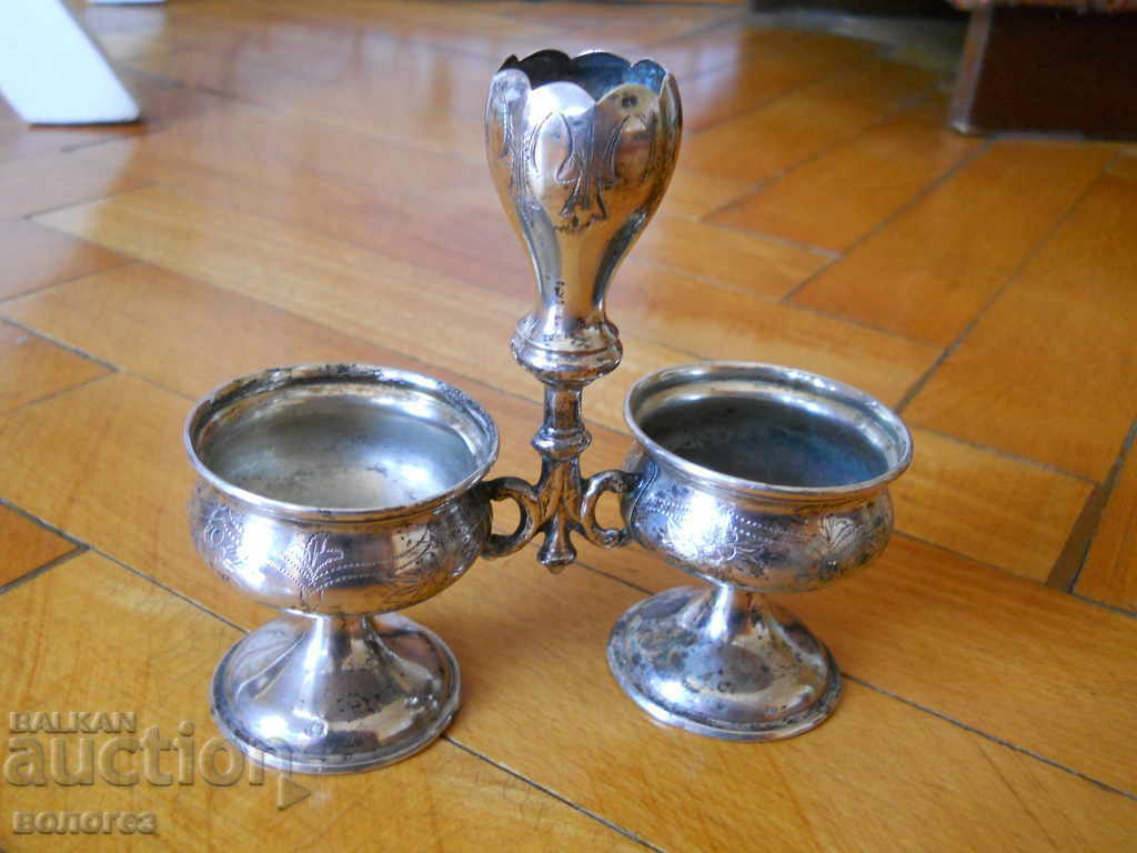 Antique Silver Triple Spice Container - Austria