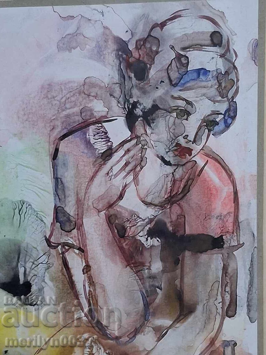 Πίνακας πορτρέτο ακουαρέλα 36/26 εκ. Kiril Irinchev 1992 με τιμή € 83.95 | 164.19 BGN Πίνακας πορτρέτο ακουαρέλα 36/26 εκ. Kiril Irinchev 1992 με τιμή € 83.95 | 164.19 BGN