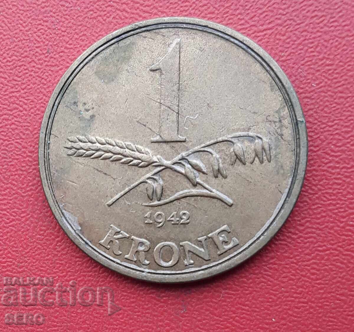 Дания-1 крона 1942