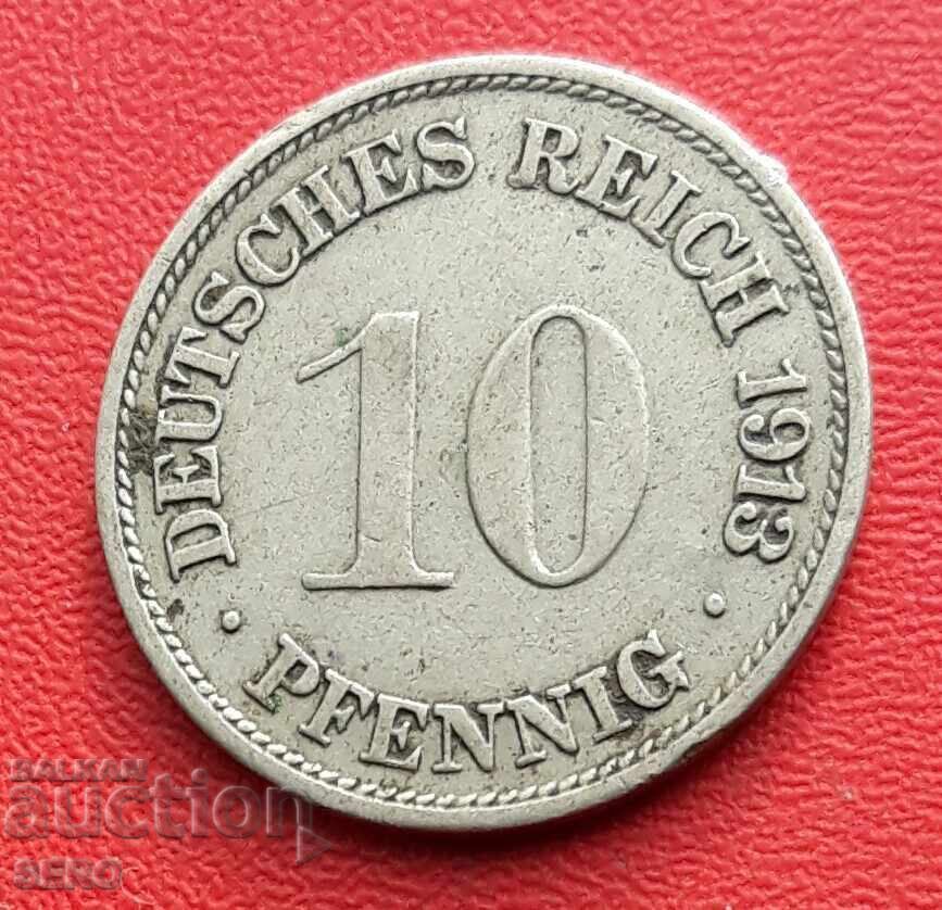 Germania-10 Pfennig 1913 G-Karlsruhe