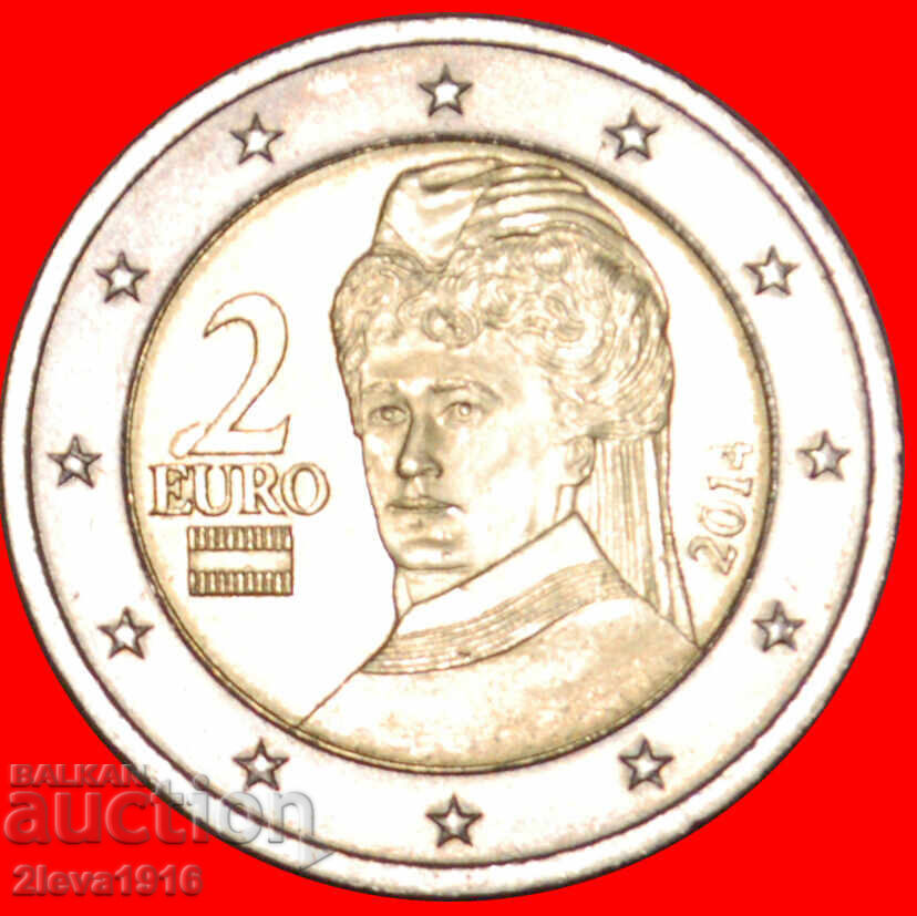 Ⰺ BERTHA VON SUTTNER 1843-1914: AUSTRIA ★ 2 EURO 2014 A I r2 Ⰺ BERTHA VON SUTTNER 1843-1914: AUSTRIA ★ 2 EURO 2014 A I r2