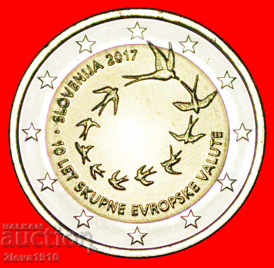 Ⰺ SWALLOWS: YUGOSLAVIA SLOVENIA ★ 2 EUROS 2017 UNC DIES I r3 Ⰺ SWALLOWS: YUGOSLAVIA SLOVENIA ★ 2 EUROS 2017 UNC DIES I r3