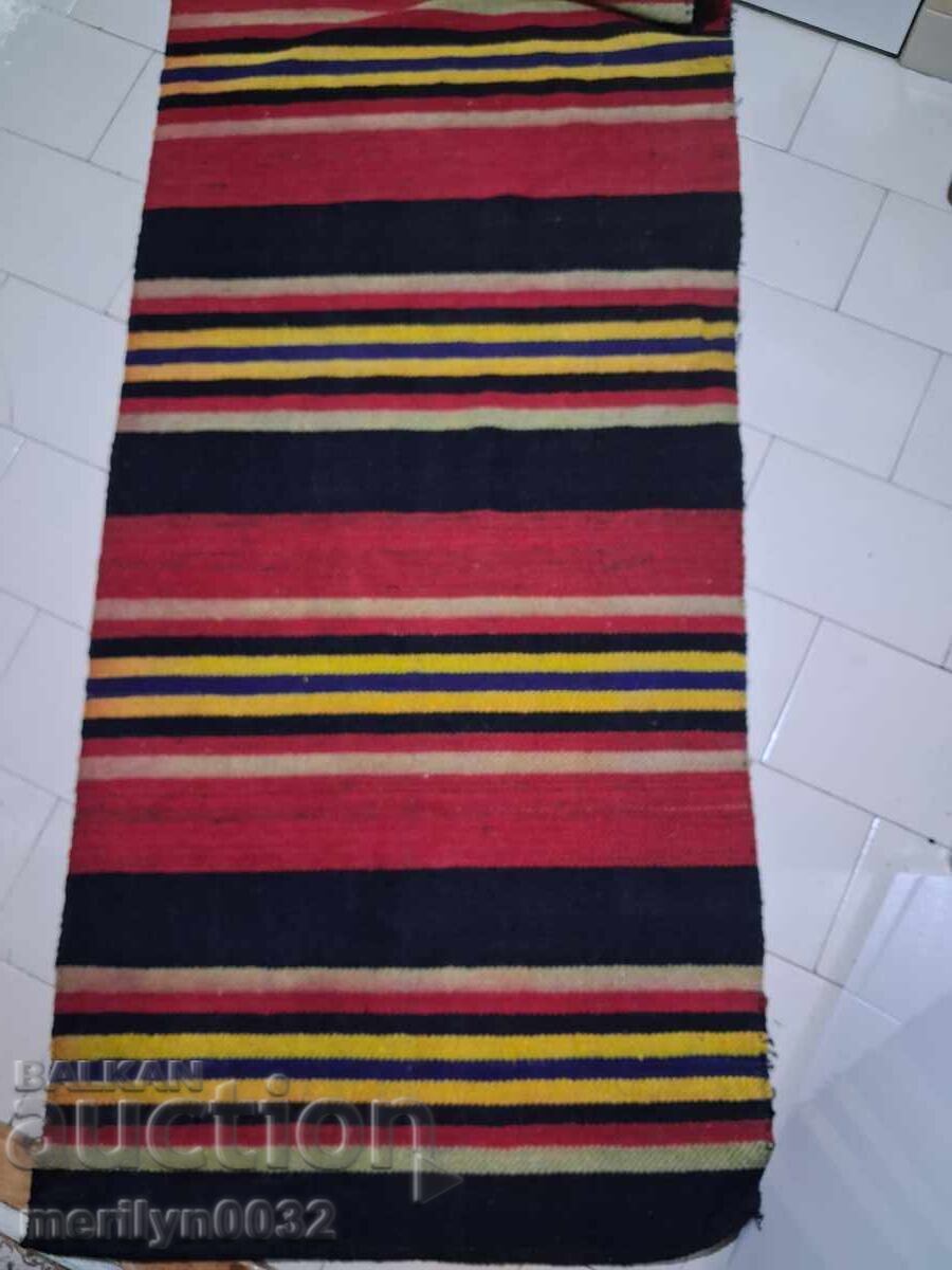 Old hand-woven wool rug 2.3/0.85m carpet UNUSED Old hand-woven wool rug 2.3/0.85m carpet UNUSED