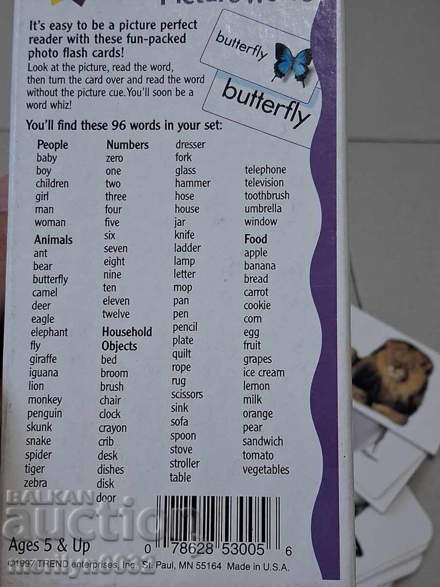 Licitație 96 carduri flash made in USA card față-verso cu imagine NOI
