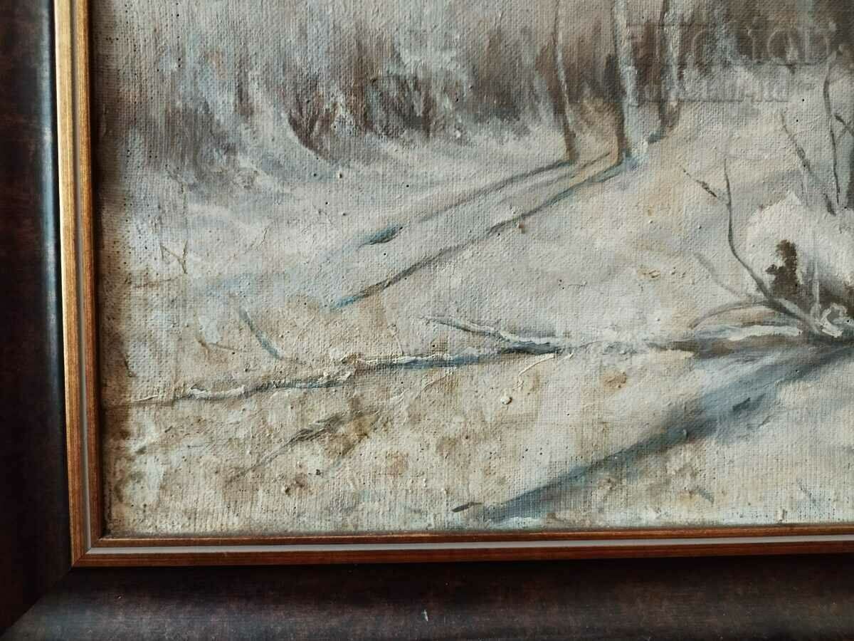 Painting, winter landscape, art. Ya. Petrov, 1970s - 5 Painting, winter landscape, art. Ya. Petrov, 1970s - 5