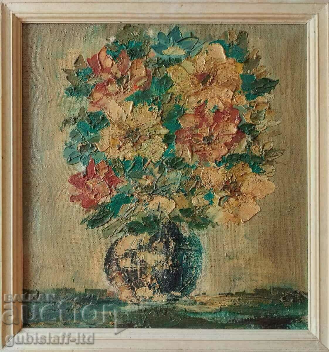 Painting, Vase with flowers, hud. D. Patchov (1936-2010)