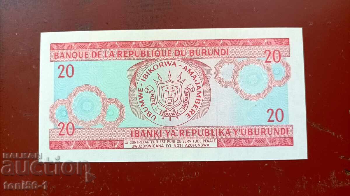 Бурунди 20 франка 1997г  UNC - с цена € 1.20 | 2.35 лв.