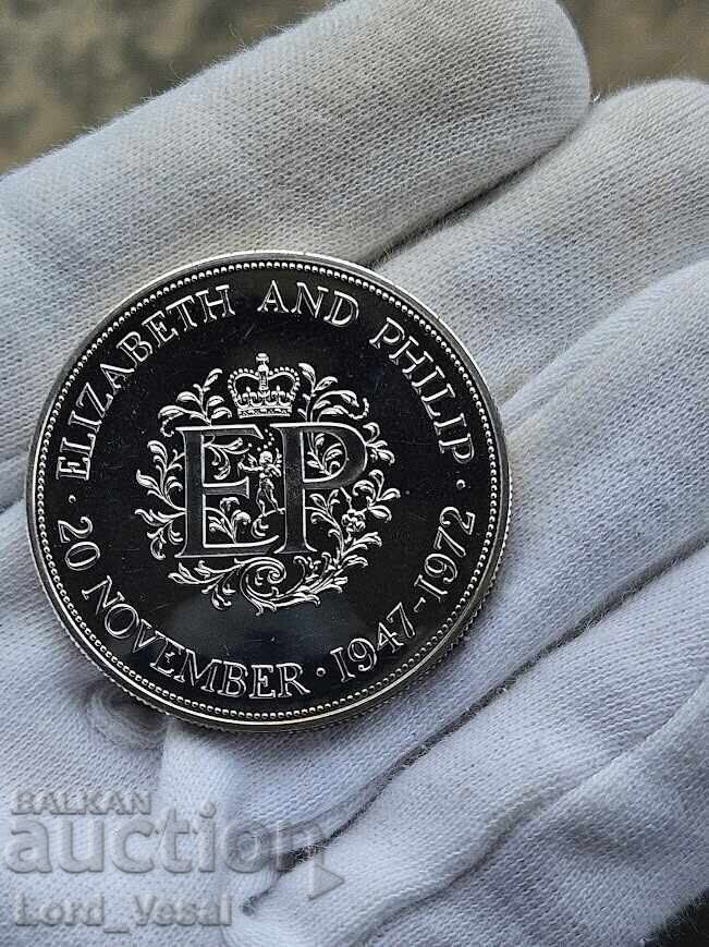 Livrarea 25 Pence noi 1972 - Nunta de Argint Marea Britanie Livrarea 25 Pence noi 1972 - Nunta de Argint Marea Britanie
