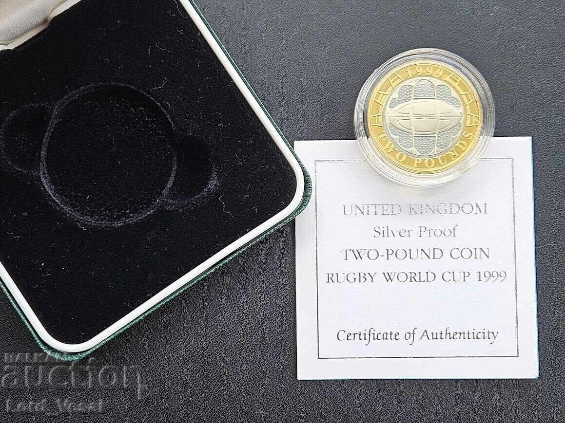 2 Pounds 1999 - Rugby World Cup Great Britain with price € 45.00 | 88.01 BGN 2 Pounds 1999 - Rugby World Cup Great Britain with price € 45.00 | 88.01 BGN