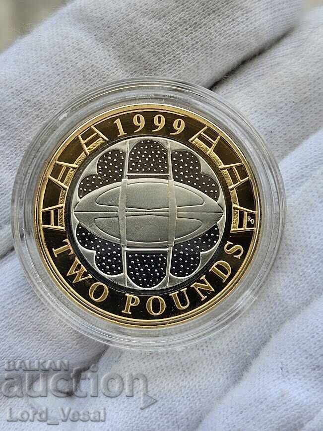 2 Pounds 1999 - Rugby World Cup Great Britain - 6 2 Pounds 1999 - Rugby World Cup Great Britain - 6