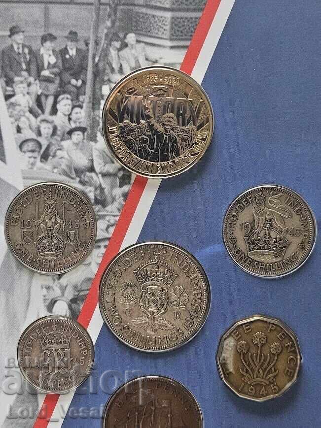Set istoric de monede din 1945 și Ziua Victoriei (VE Day), Marea Britanie - 5 Set istoric de monede din 1945 și Ziua Victoriei (VE Day), Marea Britanie - 5