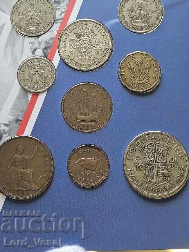 Set istoric de monede din 1945 și Ziua Victoriei (VE Day), Marea Britanie - 6 Set istoric de monede din 1945 și Ziua Victoriei (VE Day), Marea Britanie - 6