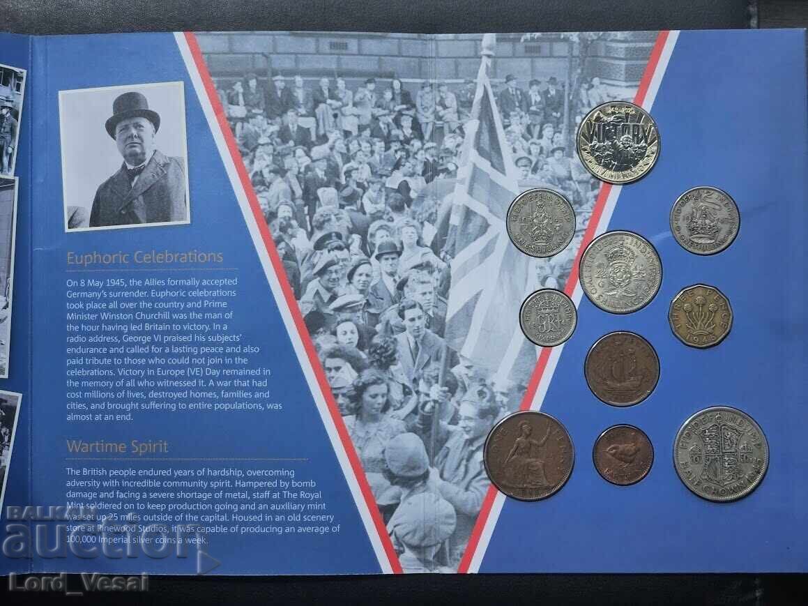 Set istoric de monede din 1945 și Ziua Victoriei (VE Day), Marea Britanie - 7 Set istoric de monede din 1945 și Ziua Victoriei (VE Day), Marea Britanie - 7