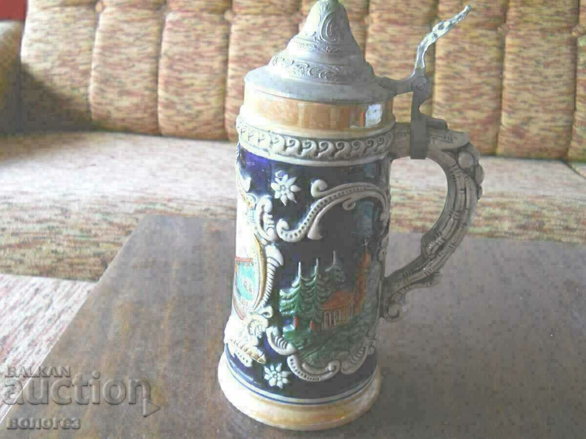 Cană mare de ceramică pentru bere "Original King" - Germania - 5 Cană mare de ceramică pentru bere "Original King" - Germania - 5