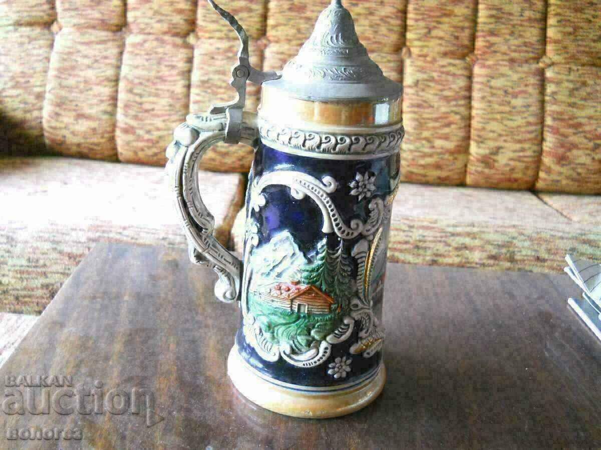 Cană mare de ceramică pentru bere "Original King" - Germania Cană mare de ceramică pentru bere "Original King" - Germania
