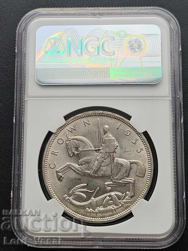 1 краун 1935 NGC MS63 - Люлеещо се Конче Великобритания с цена € 185.00 | 361.83 лв.