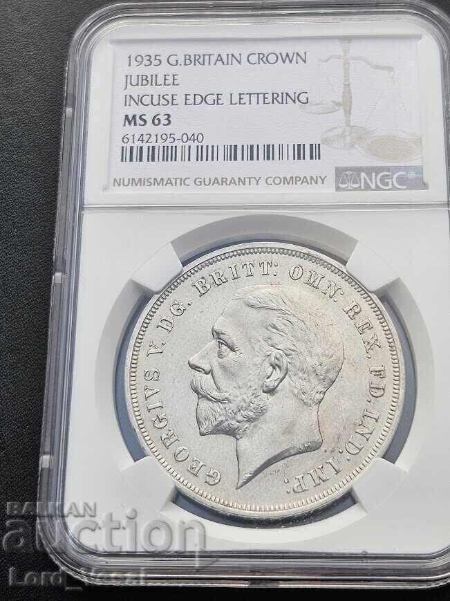 1 краун 1935 NGC MS63 - Люлеещо се Конче Великобритания