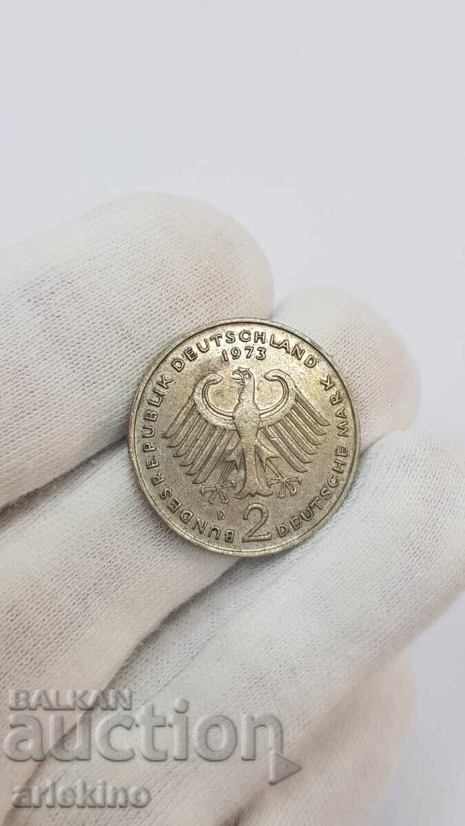 Auction  Collectible coin, 2 marks 1973 D - Germany