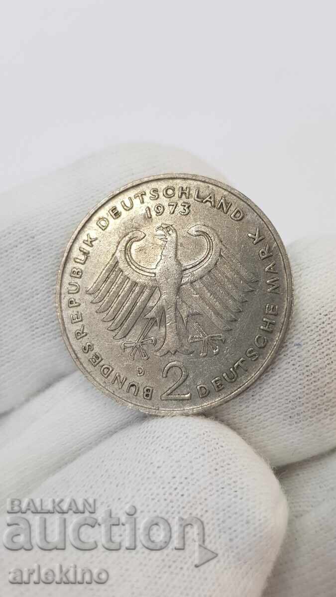 Collectible coin, 2 marks 1973 D - Germany