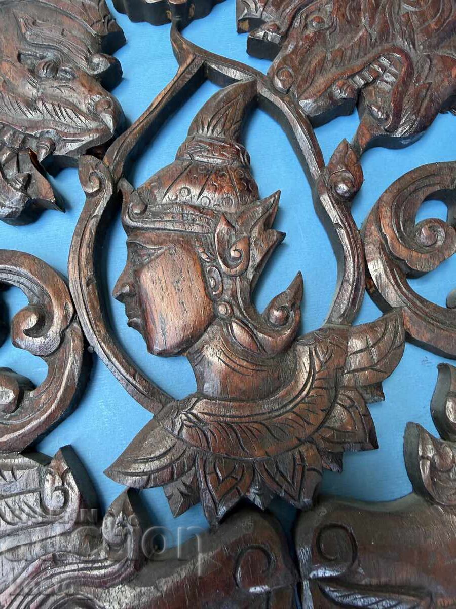 Old Indian woodcarving - panel with price € 75.00 | 146.69 BGN