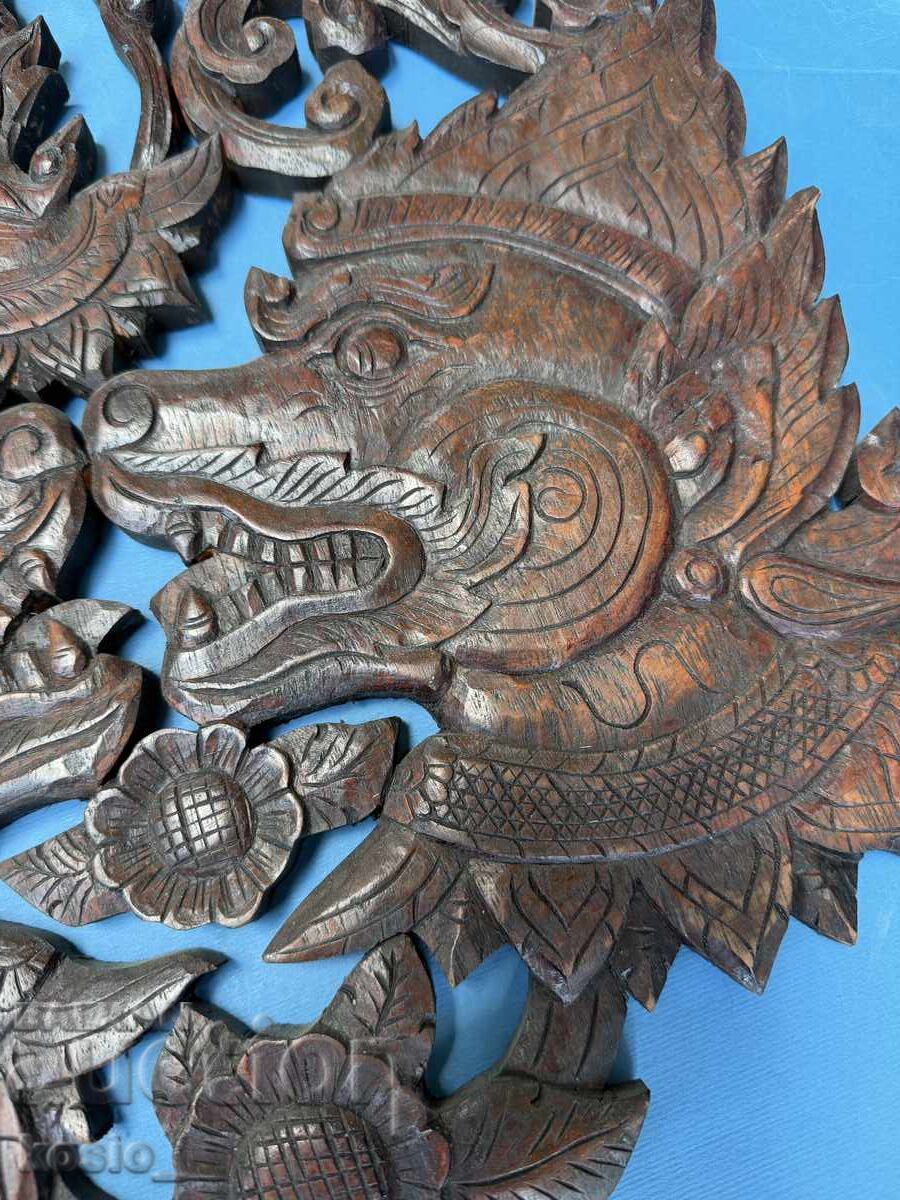 Delivery of Old Indian woodcarving - panel