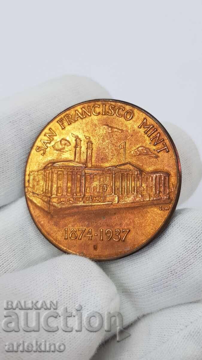 Συλλεκτικό διακριτικό, μετάλλιο "SAN FRANCISCO MINT" 1874-1937 - 6