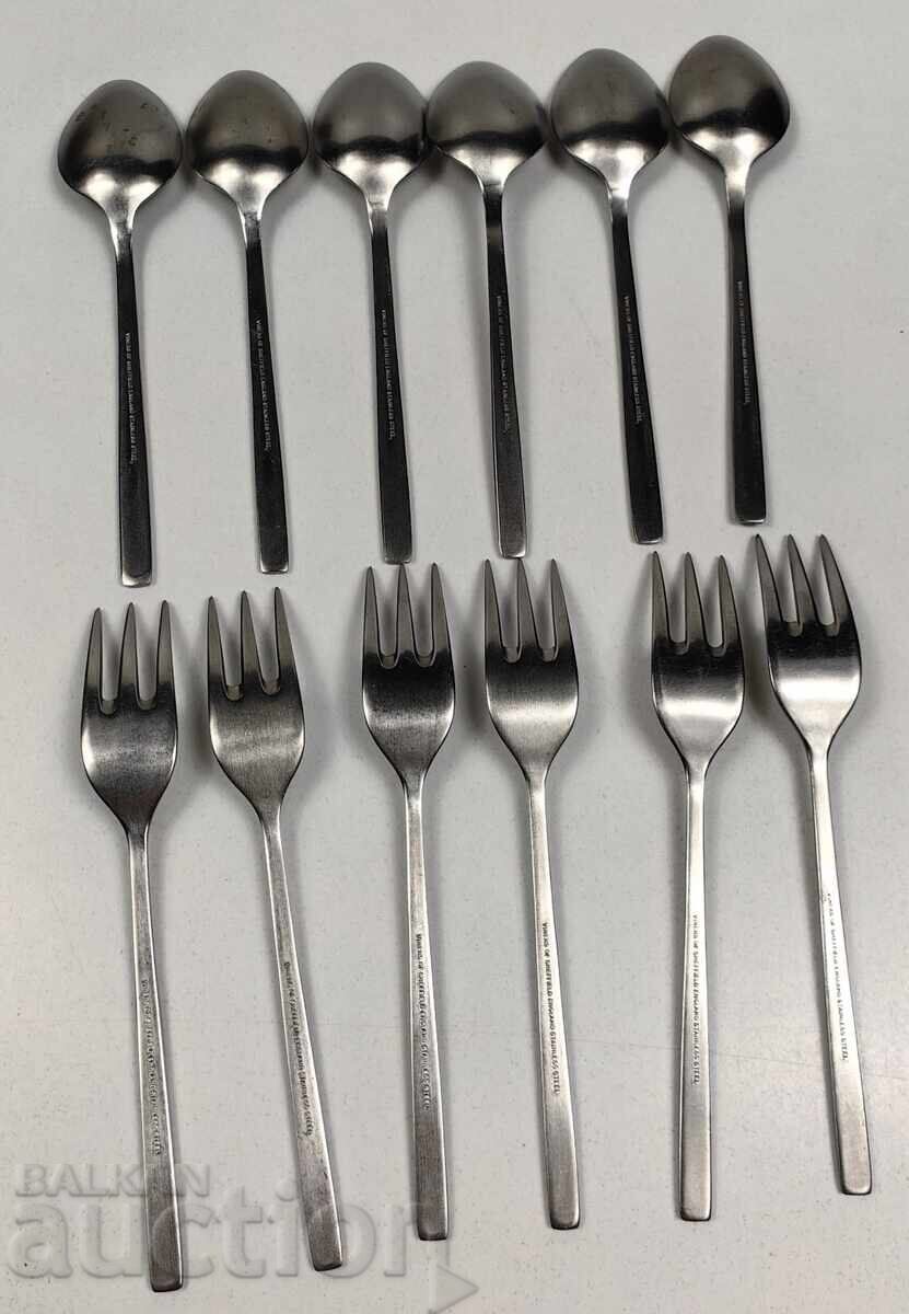 DESSERT CUTLERY SET FORK SPOON - 6