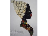 Portret de femeie africană - serie de tablouri din aripi de fluture