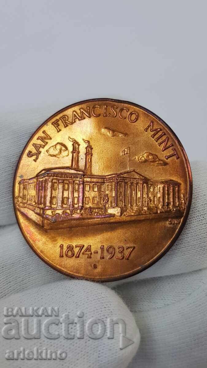 Συλλεκτικό διακριτικό, μετάλλιο "SAN FRANCISCO MINT" 1874-1937 με τιμή € 22.00 | 43.03 BGN