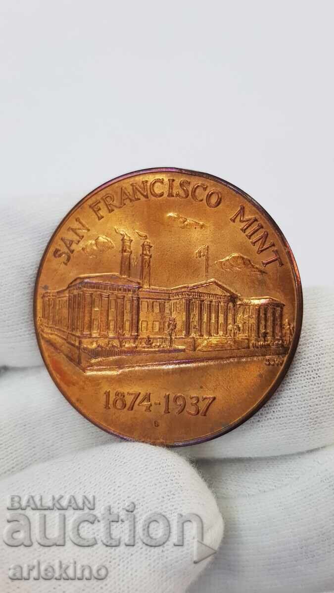 Συλλεκτικό διακριτικό, μετάλλιο "SAN FRANCISCO MINT" 1874-1937 - 5