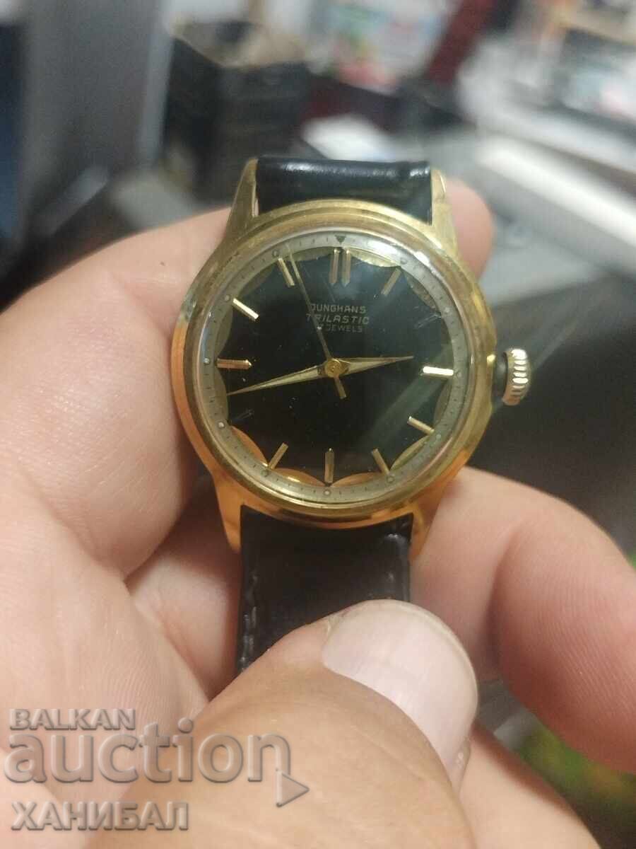 GOLD-PLATED JUNGHANS WATCH WORKING - 7