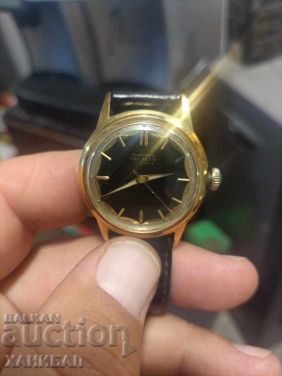 GOLD-PLATED JUNGHANS WATCH WORKING