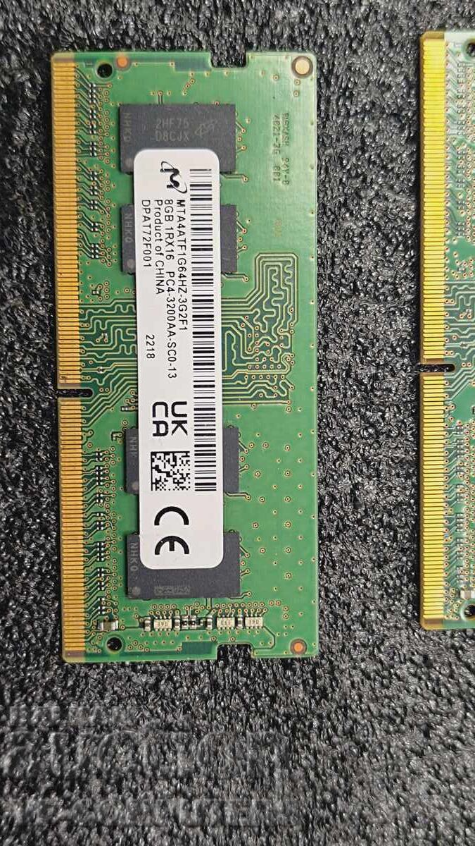 Memorie RAM pentru laptop DDR4 2x8GB (16GB) 3200 cu preț € 60.00 | 117.35 BGN Memorie RAM pentru laptop DDR4 2x8GB (16GB) 3200 cu preț € 60.00 | 117.35 BGN