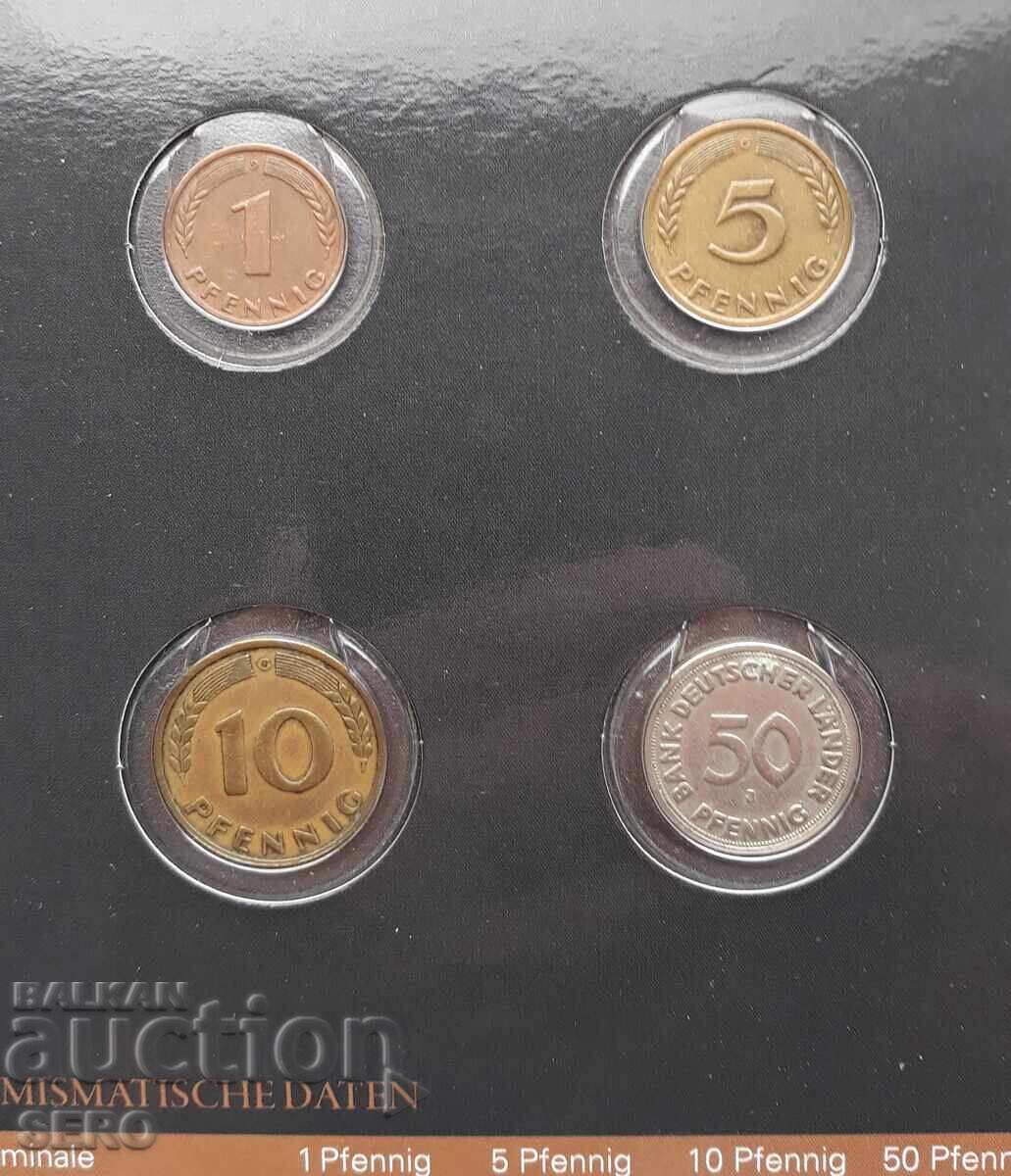 Auction  Germany-SET-70s German c.-4 FRG coins and 4 GDR coins