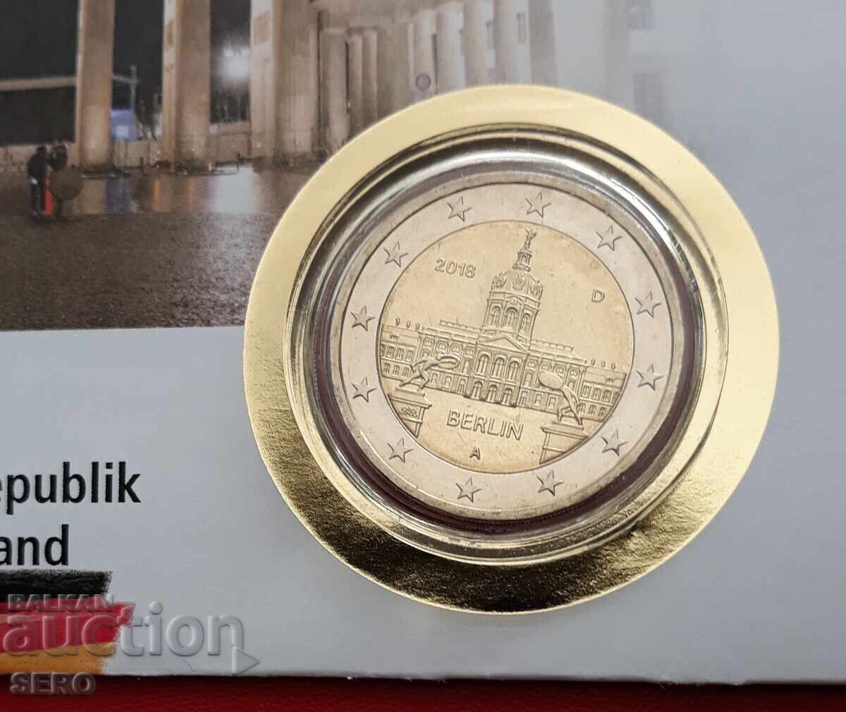 Германия-2 евро 2018 и пощ.марка в красив плик с цена € 14.00 | 27.38 лв.