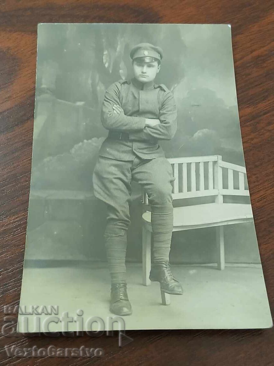 Fotografie-Poză veche-Primul Război Mondial-MILITAR-OFIȚER-UNIFORMĂ Fotografie-Poză veche-Primul Război Mondial-MILITAR-OFIȚER-UNIFORMĂ