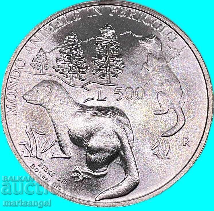 Auction  San Marino 1993 500 Lire 11g .835 silver UNC