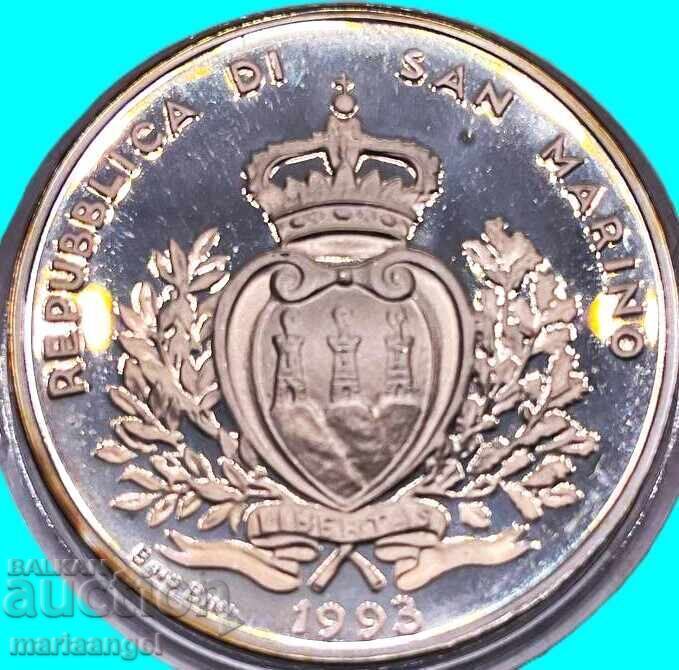 Σαν Μαρίνο 1993 500 λιρέτες 11γ 835 ασήμι PROOF με τιμή € 45.00 | 88.01 BGN