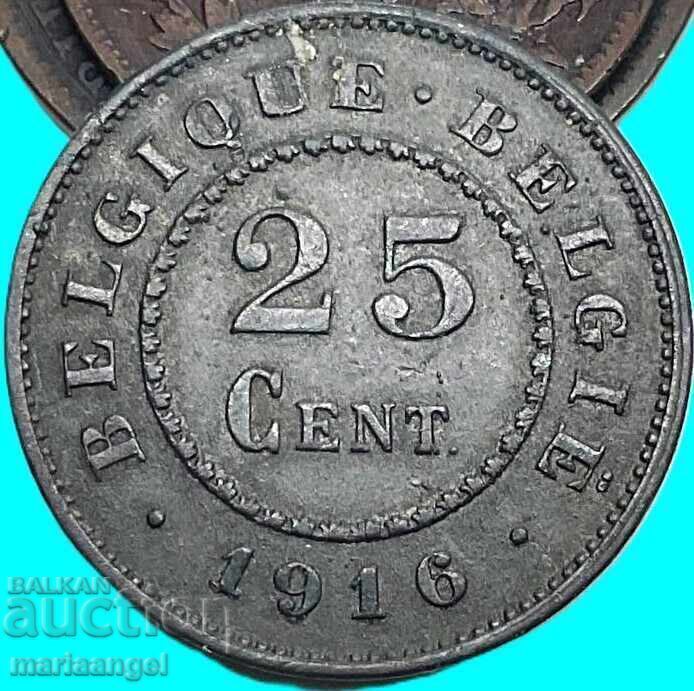 Livrarea Belgia 25 cenți 1916 zinc - Primul Război Mondial Livrarea Belgia 25 cenți 1916 zinc - Primul Război Mondial