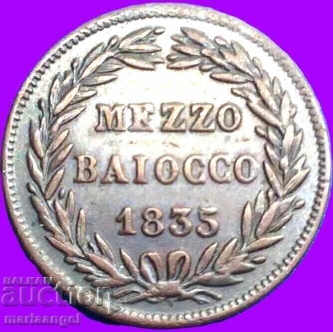 Livrarea mezzo baiocco 1835 Vatican Grigore XVI Livrarea mezzo baiocco 1835 Vatican Grigore XVI
