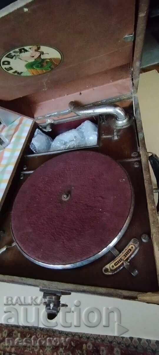 VECHI GRAMOFON MECANIC "MEDEA" 1930 REGATUL BULGARIEI - 7