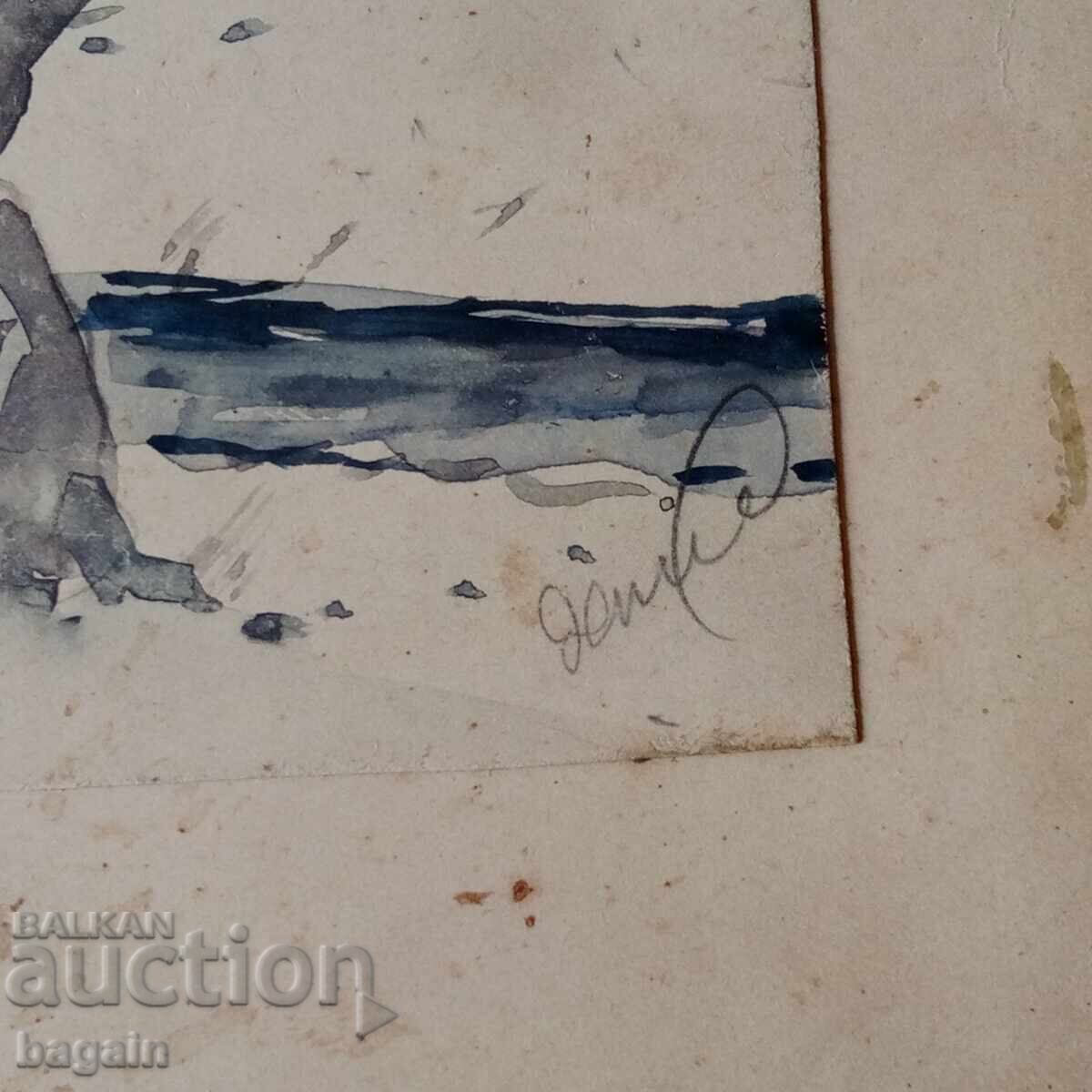 Auction  Bulgarian watercolor and military caricature