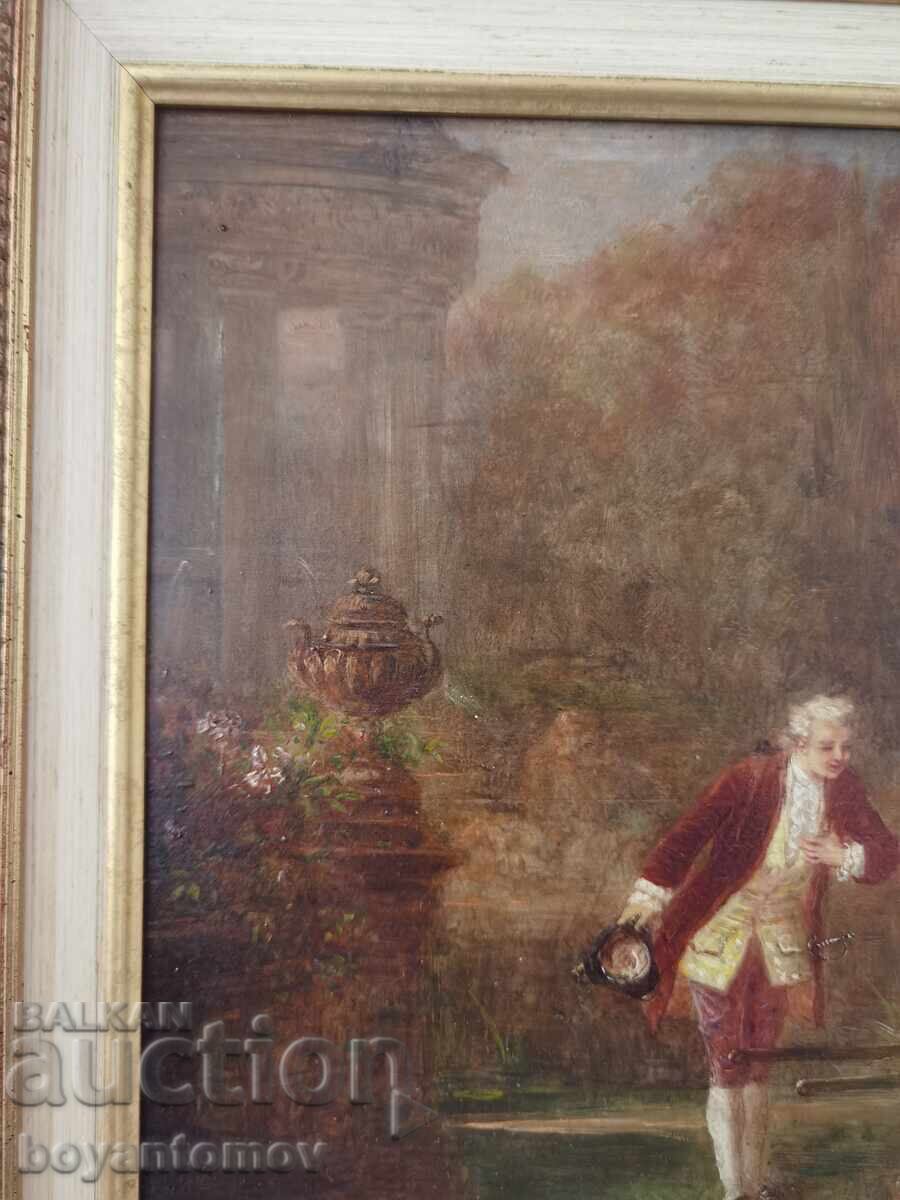 Licitație Tablou Cavaler și damă într-o trăsură, Antony Serres Licitație Tablou Cavaler și damă într-o trăsură, Antony Serres